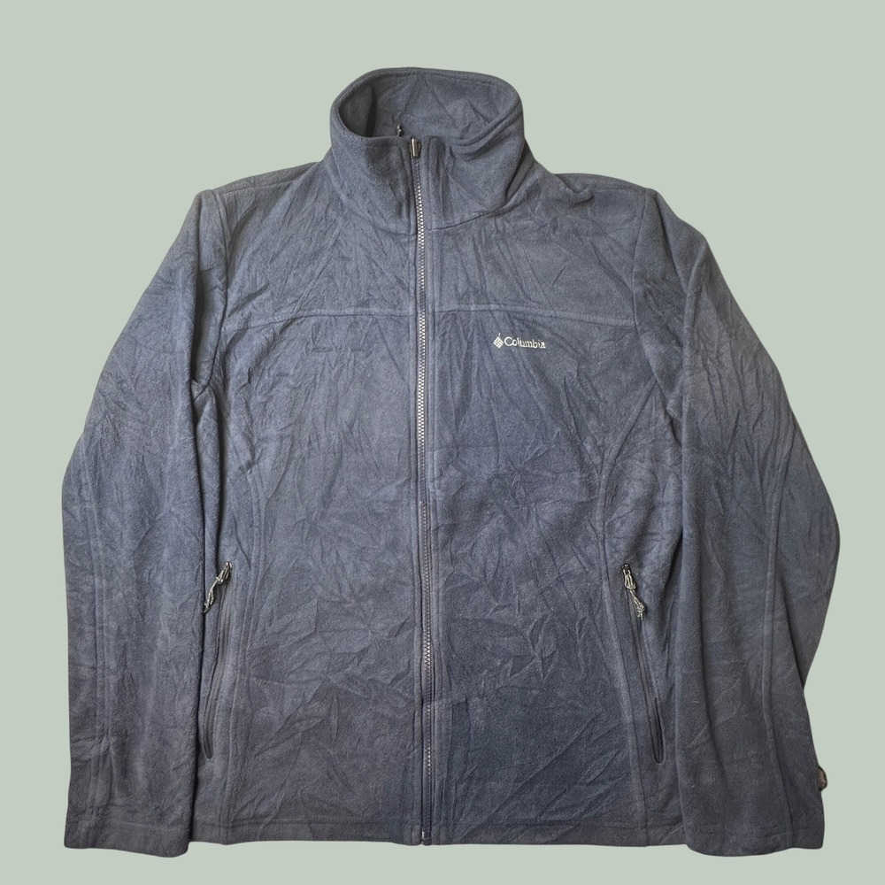 Columbia Fleece Jacket Womens XL Blue Interchange Full Zip Outdoor Warm XL0098